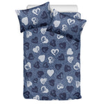 Heart Denim Jeans Pattern Print Duvet Cover Bedding Set