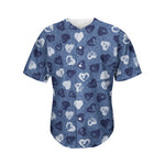 Heart Denim Jeans Pattern Print Men's Baseball Jersey