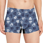 Heart Denim Jeans Pattern Print Men's Boxer Briefs