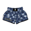 Heart Denim Jeans Pattern Print Muay Thai Boxing Shorts