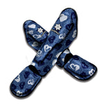 Heart Denim Jeans Pattern Print Muay Thai Shin Guard