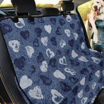 Heart Denim Jeans Pattern Print Pet Car Back Seat Cover