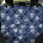 Heart Denim Jeans Pattern Print Pet Car Back Seat Cover