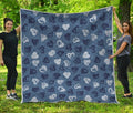 Heart Denim Jeans Pattern Print Quilt