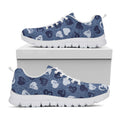 Heart Denim Jeans Pattern Print White Running Shoes
