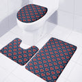 Heart Knitted Pattern Print 3 Piece Bath Mat Set