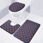 Heart Knitted Pattern Print 3 Piece Bath Mat Set