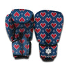 Heart Knitted Pattern Print Boxing Gloves