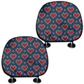 Heart Knitted Pattern Print Car Headrest Covers