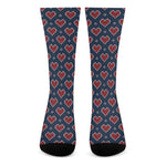 Heart Knitted Pattern Print Crew Socks