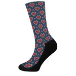 Heart Knitted Pattern Print Crew Socks