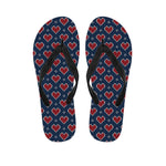 Heart Knitted Pattern Print Flip Flops