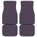 Heart Knitted Pattern Print Front and Back Car Floor Mats