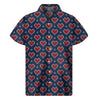 Heart Knitted Pattern Print Men's Short Sleeve Shirt