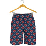 Heart Knitted Pattern Print Men's Shorts