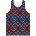 Heart Knitted Pattern Print Men's Tank Top