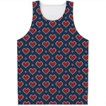Heart Knitted Pattern Print Men's Tank Top