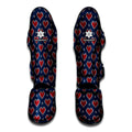 Heart Knitted Pattern Print Muay Thai Shin Guards