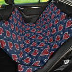 Heart Knitted Pattern Print Pet Car Back Seat Cover