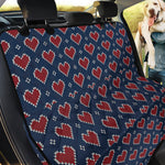 Heart Knitted Pattern Print Pet Car Back Seat Cover