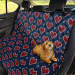 Heart Knitted Pattern Print Pet Car Back Seat Cover