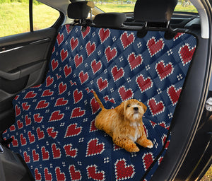 Heart Knitted Pattern Print Pet Car Back Seat Cover