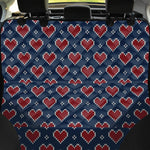 Heart Knitted Pattern Print Pet Car Back Seat Cover