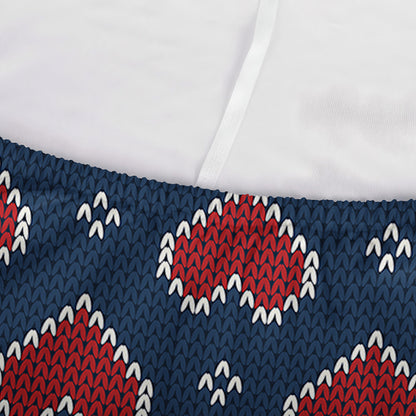 Heart Knitted Pattern Print Sofa Cover