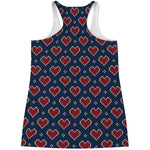 Heart Knitted Pattern Print Women's Racerback Tank Top