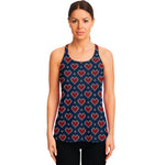 Heart Knitted Pattern Print Women's Racerback Tank Top