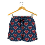 Heart Knitted Pattern Print Women's Shorts