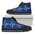 Heartbeat Cardiogram Print Black High Top Sneakers