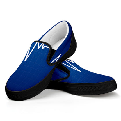 Heartbeat Cardiogram Print Black Slip On Shoes
