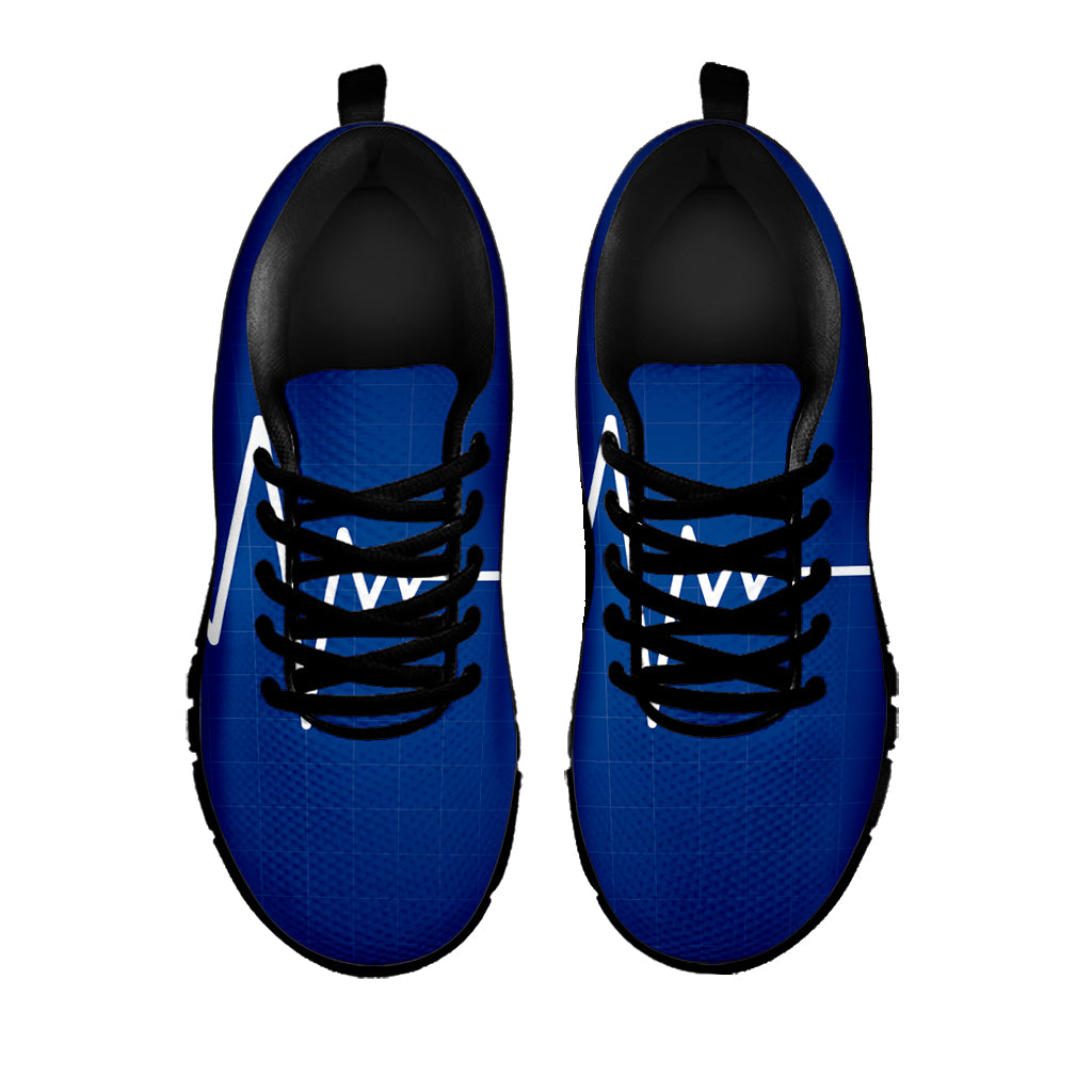 Heartbeat Cardiogram Print Black Sneakers