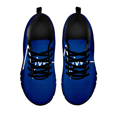 Heartbeat Cardiogram Print Black Sneakers