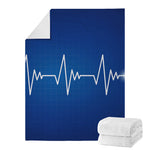 Heartbeat Cardiogram Print Blanket