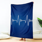 Heartbeat Cardiogram Print Blanket