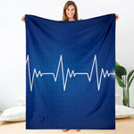 Heartbeat Cardiogram Print Blanket