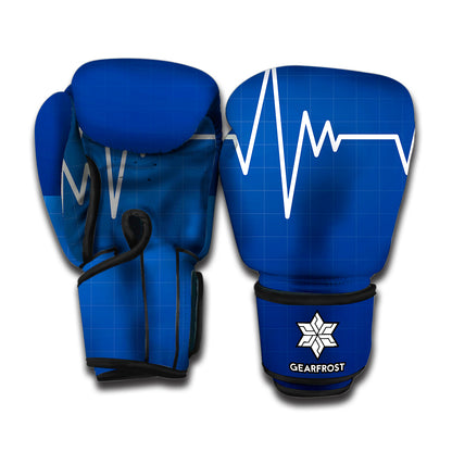 Heartbeat Cardiogram Print Boxing Gloves