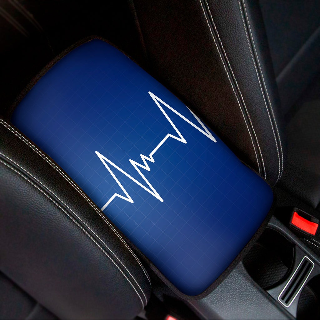 Heartbeat Cardiogram Print Car Center Console Cover