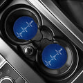 Heartbeat Cardiogram Print Car Coasters