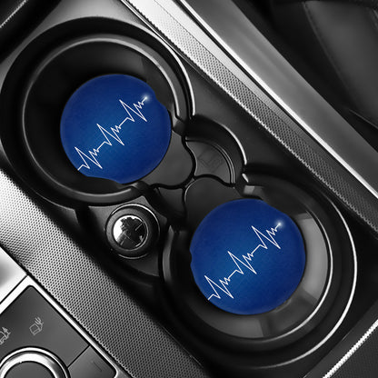 Heartbeat Cardiogram Print Car Coasters