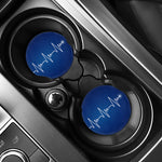 Heartbeat Cardiogram Print Car Coasters