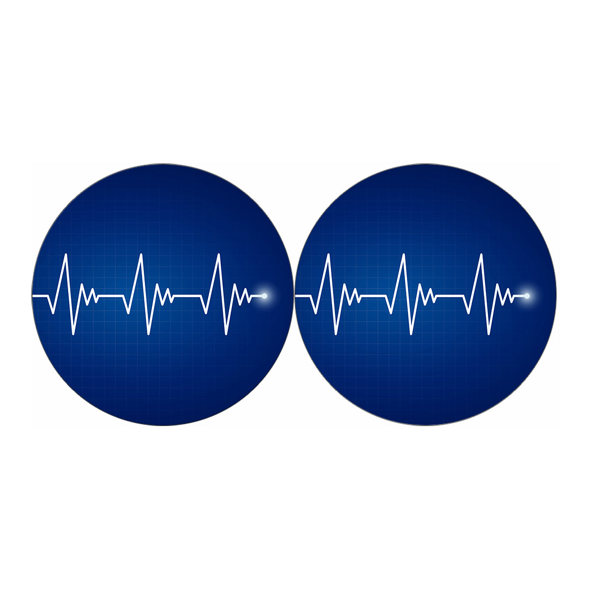 Heartbeat Cardiogram Print Car Coasters
