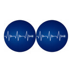 Heartbeat Cardiogram Print Car Coasters