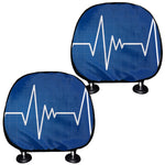 Heartbeat Cardiogram Print Car Headrest Covers