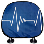 Heartbeat Cardiogram Print Car Headrest Covers