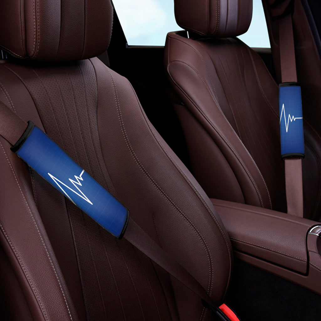 Heartbeat Cardiogram Print Car Seat Belt Covers