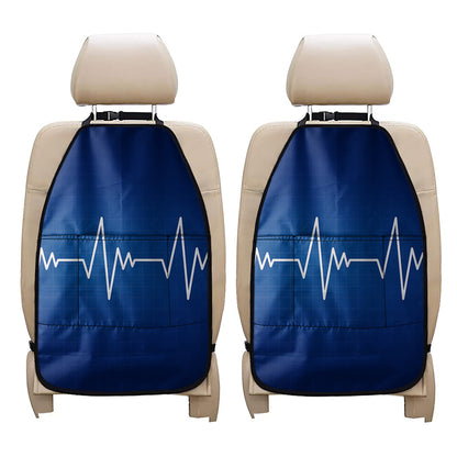 Heartbeat Cardiogram Print Car Seat Organizers
