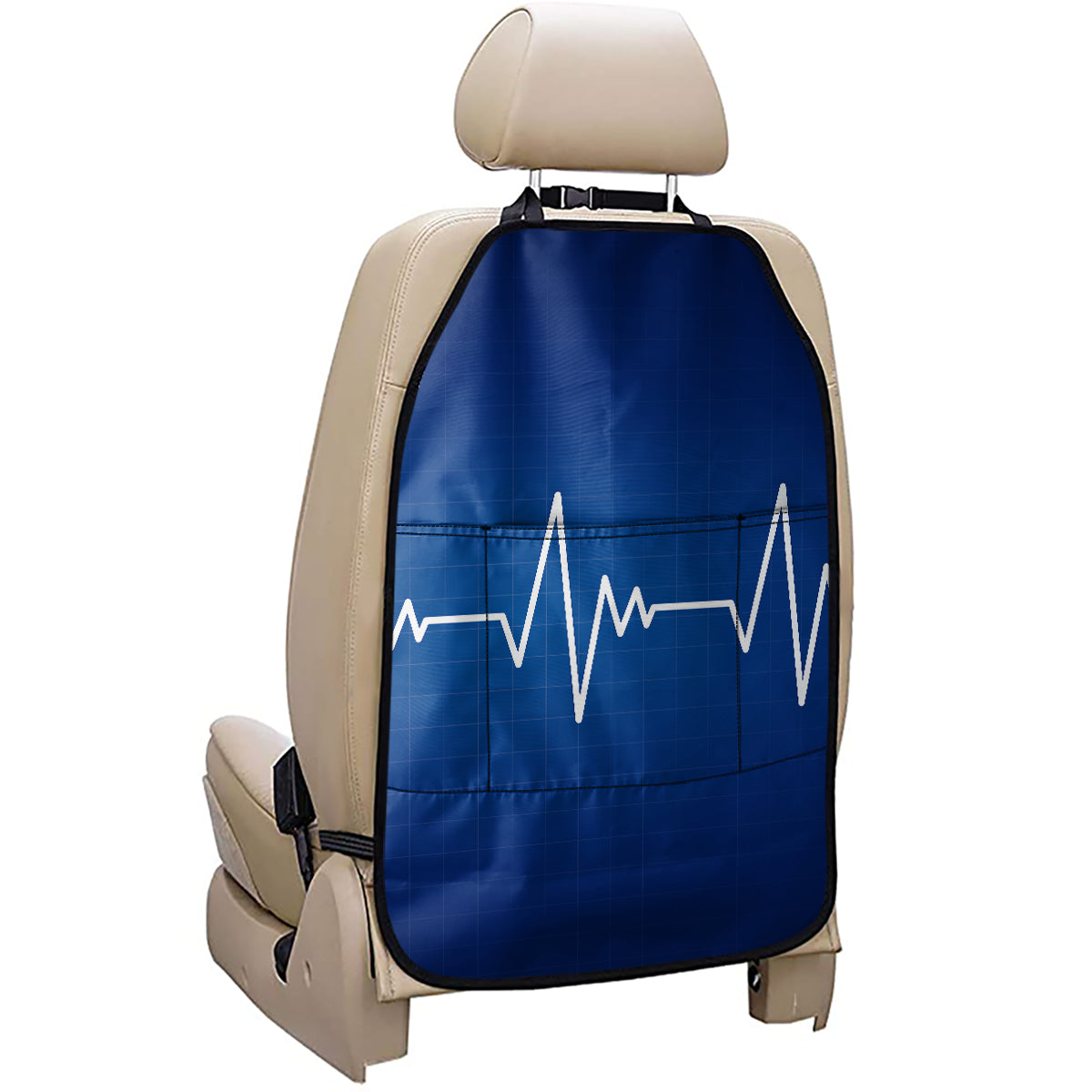 Heartbeat Cardiogram Print Car Seat Organizers